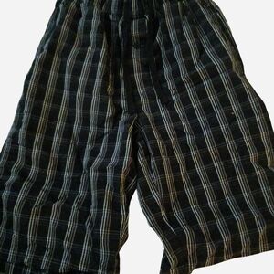 Hanes Black and White Striped Shorts